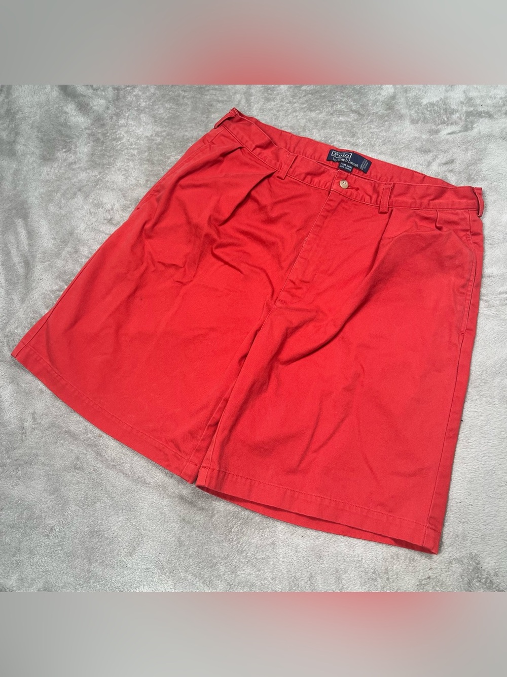 Vintage Polo Ralph Lauren Tyler 9" Shorts Mens 34 Red Pleated Preppy Baggy Y2K